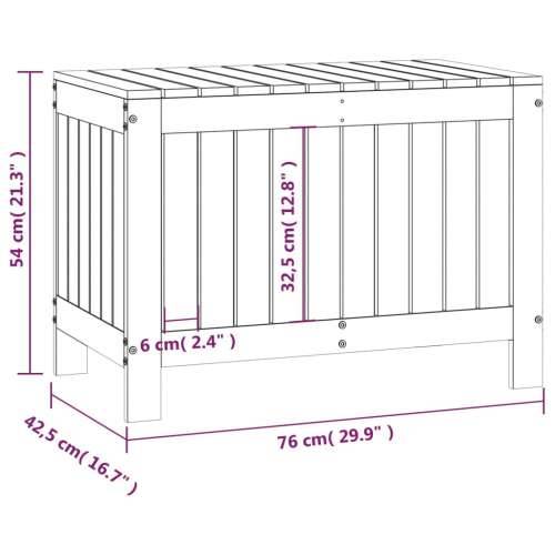 Vrtna kutija za pohranu crna 76x42,5x54 cm od masivne borovine - Crna boja bora 76 x 42.5 x 54 cm Cijena