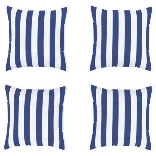 Ukrasni jastuci 4 kom plavo-bijeli 40 x 40 cm od tkanine Cijena