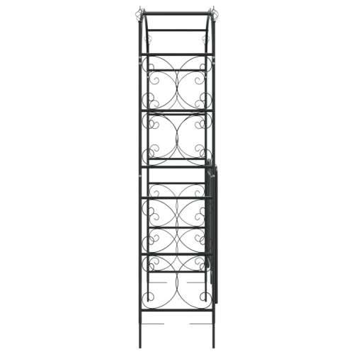 Vrtni luk s vratima crni 108 x 45 x 235 cm čelični Cijena
