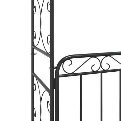 Vrtni luk s vratima crni 108 x 45 x 235 cm čelični Cijena
