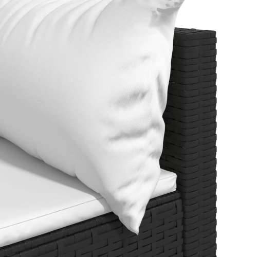 Kutna vrtna sofa od poliratana s jastucima crna - Crno-bijelo 1 kutna sofa Cijena