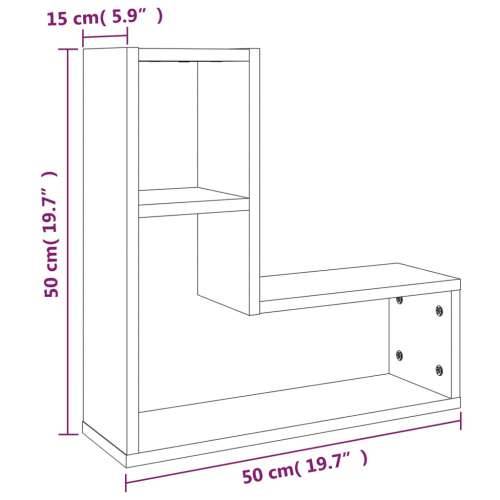 Zidne police 2 kom boja hrasta 50x15x50 cm konstruirano drvo - Dimljeni hrast 2 1 Cijena