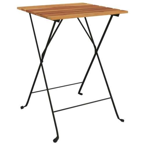 Sklopivi bistro stol 55 x 54 x 71 cm masivna tikovina i čelik Cijena