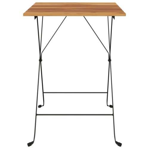 Sklopivi bistro stol 55 x 54 x 71 cm masivna tikovina i čelik Cijena