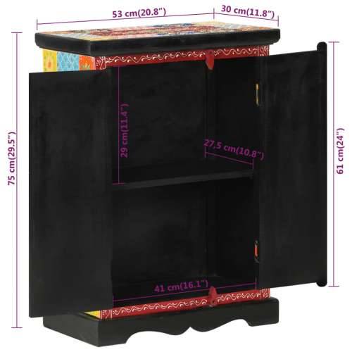 Ručno obojena komoda s vratima 53x30x75 cm masivno drvo manga - 1 53 cm Cijena
