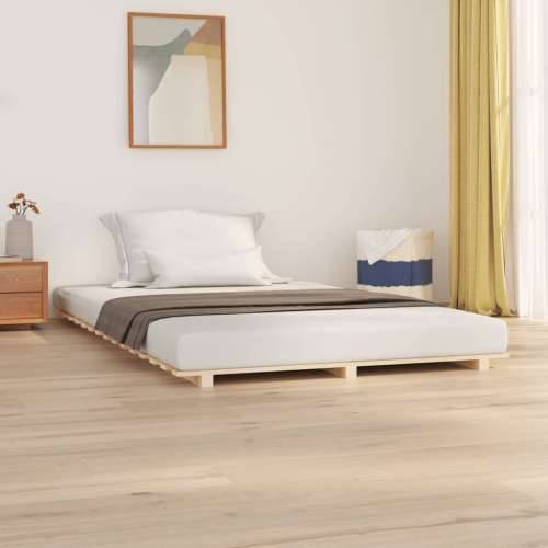 Okvir za krevet 120 x 200 cm od masivne borovine - Prirodna 120 x 200 cm Cijena