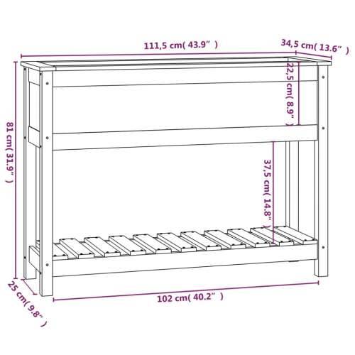 Sadilica s policom siva 111,5x34,5x81 cm od masivne borovine - Siva 111.5 x 34.5 x 81 cm 1 Cijena