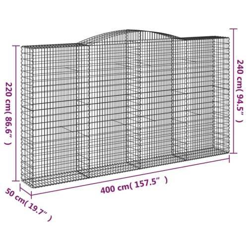 Gabion - Gabion ograde - Gabionska košara s lukom 400x50x220/240 cm pocinčano željezo - 400 x 50 x 220/240 cm 1 Cijena