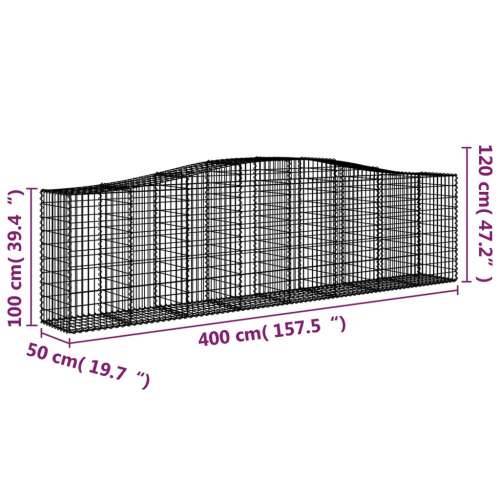 Lučne gabionske košare 8 kom 400x50x100/120cm pocinčano željezo - 400 x 50 x 100/120 cm 8 Cijena