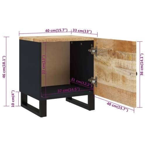 Noćni ormarići 2 kom 40 x 33 x 46 cm od masivnog drva manga - 2 masivno drvo manga Cijena