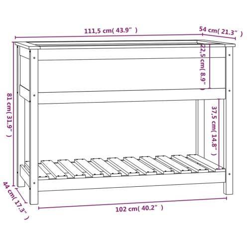 Sadilica s policom siva 111,5x54x81 cm od masivne borovine - Siva 111.5 x 54 x 81 cm 1 Cijena