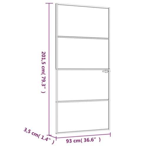 Sobna vrata crna 93 x 201,5 cm kaljeno staklo i aluminij tanka Cijena