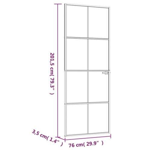 Sobna vrata crna 76 x 201,5 cm kaljeno staklo i aluminij tanka - Crna i prozirna 76 x 201.5 cm 1 Mreže 4 x 2 Cijena