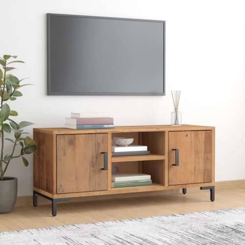 TV ormarić smeđi 110x35x48 cm od masivne borovine - Smeđa 110 x 35 x 48 cm 1 Cijena