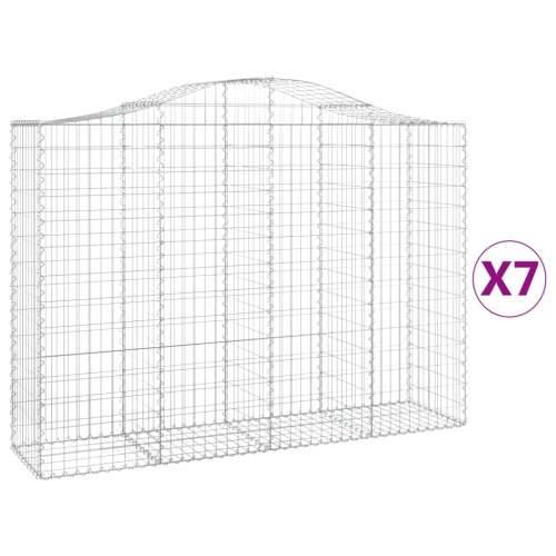 Lučne gabionske košare 7 kom 200x50x140/160cm pocinčano željezo - 200 x 50 x 140/160 cm 7 Cijena
