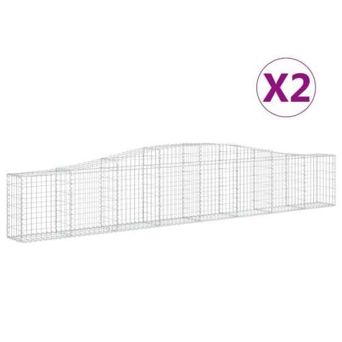 Lučne gabionske košare 2 kom 400x30x60/80 cm pocinčano željezo - 400 x 30 x 60/80 cm 2 Cijena
