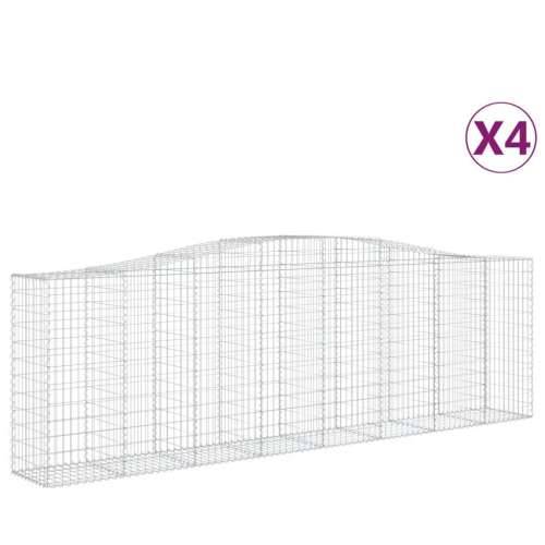 Lučne gabionske košare 4 kom 400x50x120/140cm pocinčano željezo - 400 x 50 x 120/140 cm 4 Cijena