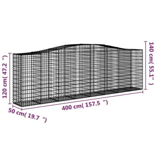 Lučne gabionske košare 4 kom 400x50x120/140cm pocinčano željezo - 400 x 50 x 120/140 cm 4 Cijena
