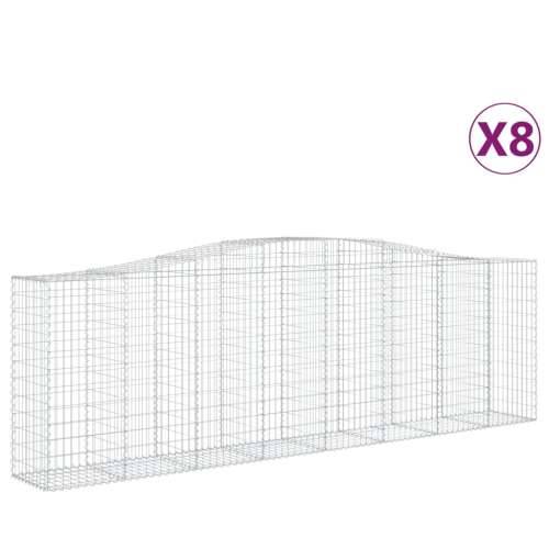 Lučne gabionske košare 8 kom 400x50x120/140cm pocinčano željezo - 400 x 50 x 120/140 cm 8 Cijena
