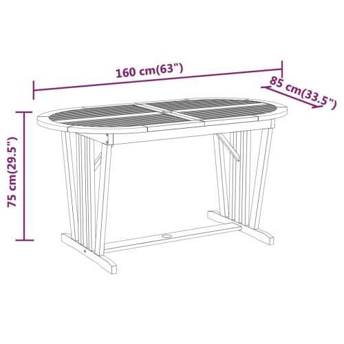 Vrtni stol 160 x 85 x 75 cm od masivnog drva eukaliptusa Cijena