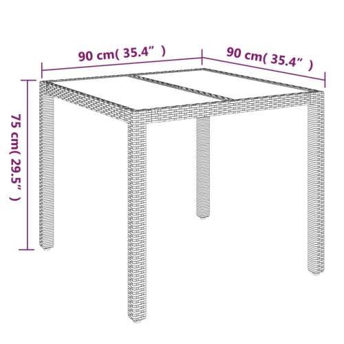 Vrtna garnitura - 3-dijelni vrtni blagovaonski set sivi od poliratana - Siva Dužina stola 90 cm 2 Cijena