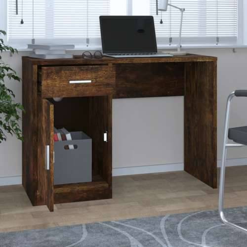 Radni stol s ladicom i ormarićem boja hrasta 100x40x73cm drveni Cijena