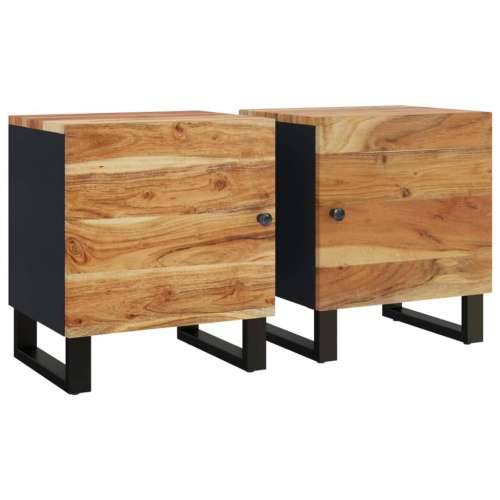 Noćni ormarići 2 kom 40 x 33 x 46 cm masivno bagremovo drvo - 2 Masivno bagremovo drvo Cijena