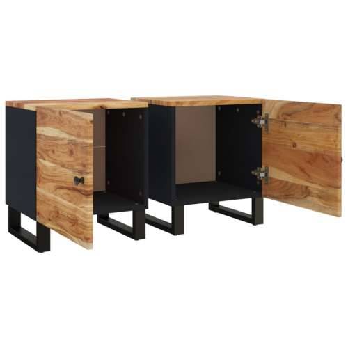 Noćni ormarići 2 kom 40 x 33 x 46 cm masivno bagremovo drvo - 2 Masivno bagremovo drvo Cijena