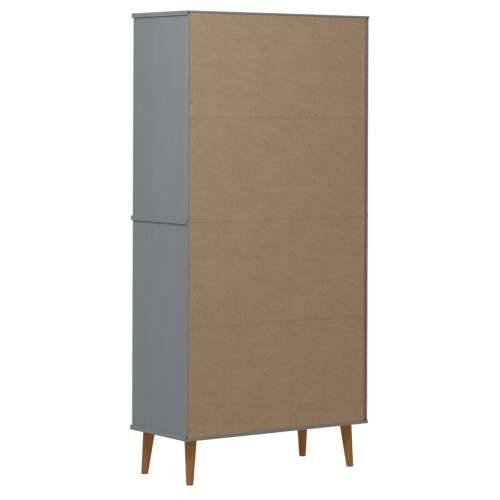 Regal za knjige MOLDE sivi 85x35x170,5 cm od masivne borovine - Siva 1 Cijena