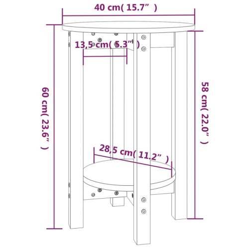 Stolić za kavu crni Ø 40x60 cm od masivne borovine - Crna Ø 40 x 60 cm 1 Cijena