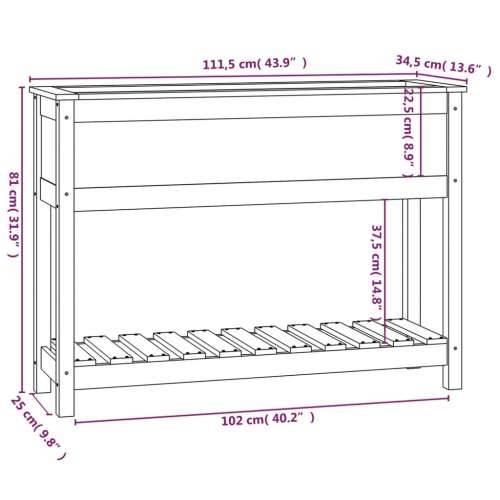 Sadilica s policom 111,5x34,5x81 cm od masivne borovine Cijena