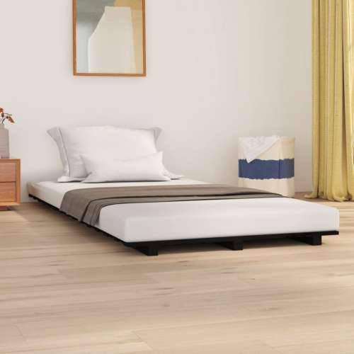 Okvir za krevet crni 100 x 200 cm od masivne borovine - Crna 100 x 200 cm Cijena
