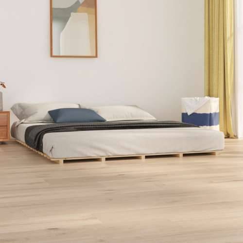 Okvir za krevet 200 x 200 cm od masivne borovine - Prirodna 200 x 200 cm Cijena