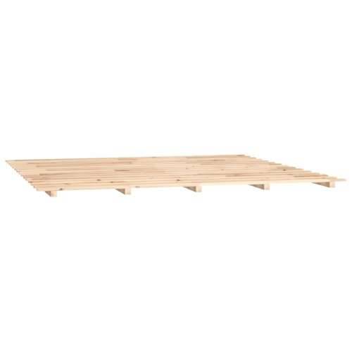 Okvir za krevet 200 x 200 cm od masivne borovine - Prirodna 200 x 200 cm Cijena