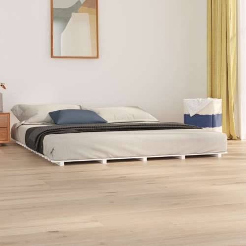 Okvir za krevet bijela 200 x 200 cm od masivne borovine - Bijela 200 x 200 cm Cijena