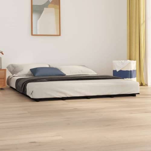 Okvir za krevet crni 200 x 200 cm od masivne borovine - Crna 200 x 200 cm Cijena