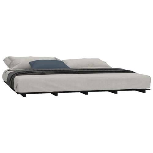 Okvir za krevet crni 200 x 200 cm od masivne borovine - Crna 200 x 200 cm Cijena