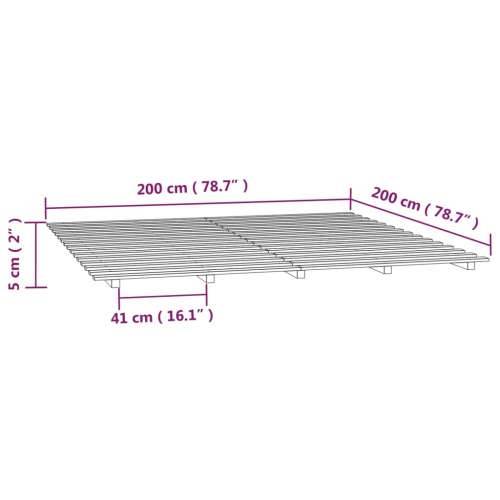 Okvir za krevet crni 200 x 200 cm od masivne borovine - Crna 200 x 200 cm Cijena