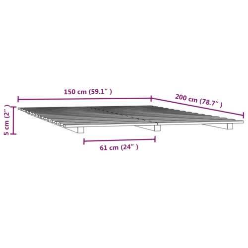 Okvir za krevet bijeli 150x200cm od masivne borovine - Bijela 150 x 200 cm Cijena