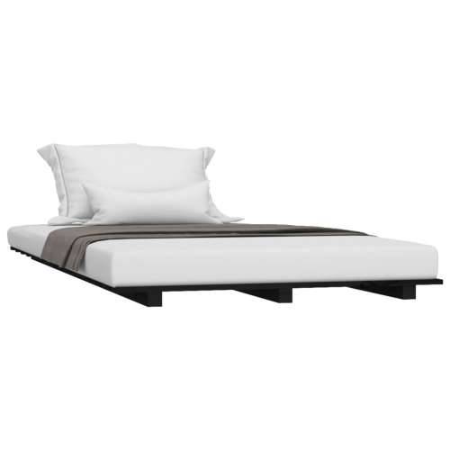 Okvir za krevet crni 75 x 190 cm od masivne borovine - Crna 75 x 190 cm Cijena