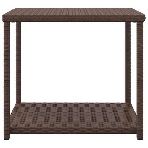 Bočni stolić smeđi 55 x 45 x 49 cm od poliratana - Smeđa 1 Cijena