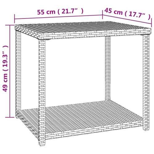 Bočni stolić smeđi 55 x 45 x 49 cm od poliratana - Smeđa 1 Cijena
