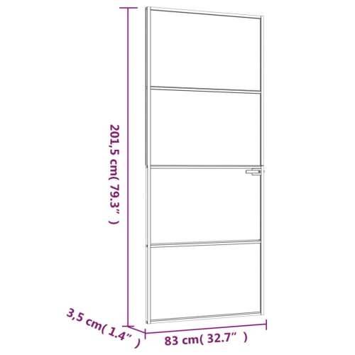 Sobna vrata bijela 83x201,5 cm kaljeno staklo i aluminij tanka Cijena