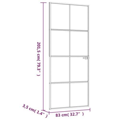 Sobna vrata bijela 83x201,5 cm kaljeno staklo i aluminij tanka - Bijela i prozirna 83 x 201.5 cm 1 Mreže 4 x 2 Cijena