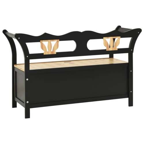 Klupa crna 107 x 45 x 75,5 cm od masivne jelovine - Crna Cijena