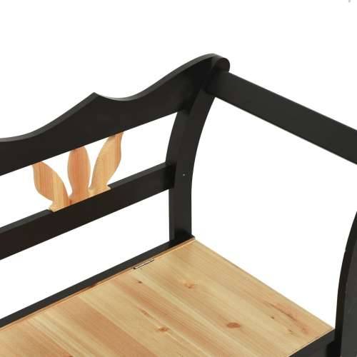Klupa crna 107 x 45 x 75,5 cm od masivne jelovine - Crna Cijena