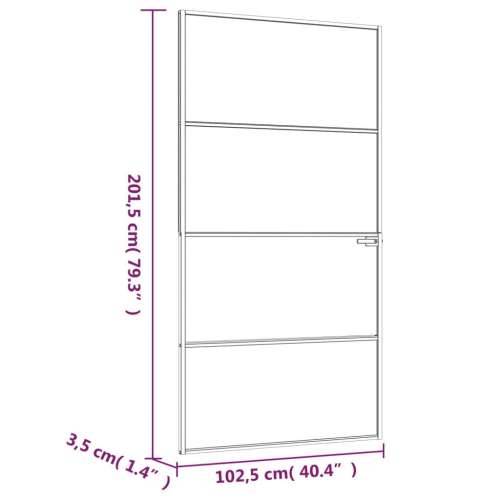 Sobna vrata bijela 102x201,5 cm kaljeno staklo i aluminij tanka Cijena