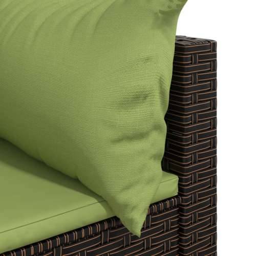Kutna vrtna sofa od poliratana s jastucima smeđa - Smeđe-zelena 1 kutna sofa Cijena