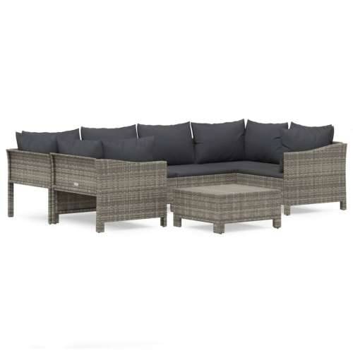 7-dijelna vrtna garnitura od poliratana s jastucima siva - 2x corner + 2x middle + 2x armchair + footrest 1 Cijena