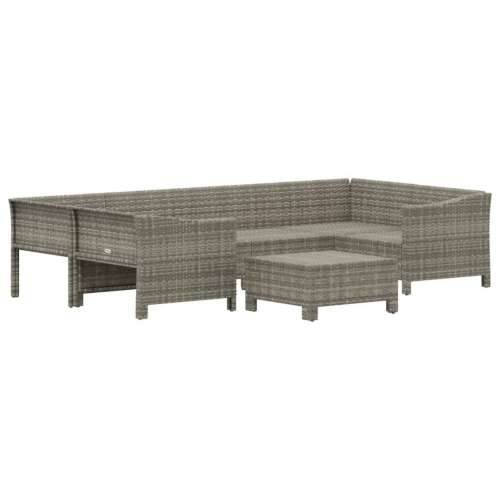 7-dijelna vrtna garnitura od poliratana s jastucima siva - 2x corner + 2x middle + 2x armchair + footrest 1 Cijena